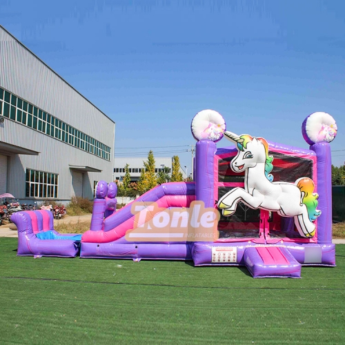 Unicorn inflatable jumper water slide combo