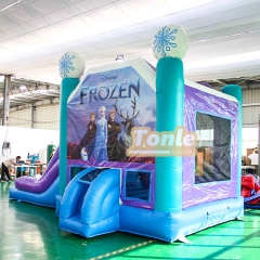 Frozen inflatable jumper dry slide combo