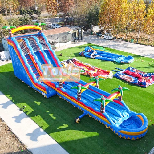 24ft Large Commercial Tropical Tree Inflatable Water Slide