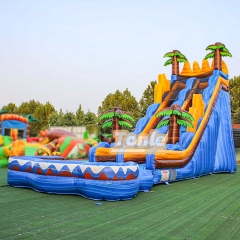 25FT Tropical Tree Inflatable Water Slide