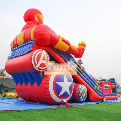 Marvel superhero themed large inflatable dry slide
