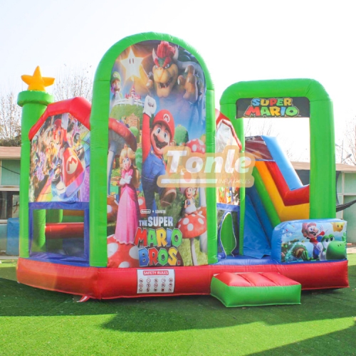 Super Mario Inflatable Bounce House Slide Combo