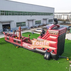 25ft Pirate Ship Inflatable Slide Obstacle Course
