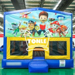commercial bounce house with different banners removable bouncy castle with banners
