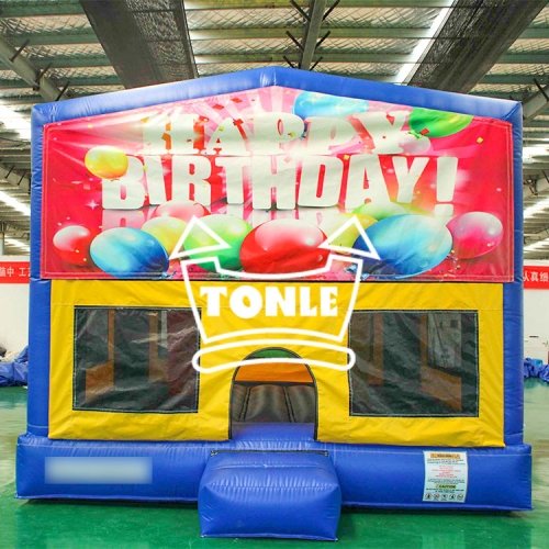 commercial bounce house with different banners removable bouncy castle with banners