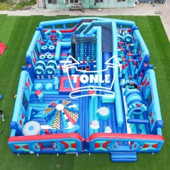 Blue Theme Inflatable Playground theme park factory