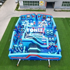 Blue Theme Inflatable Playground theme park factory