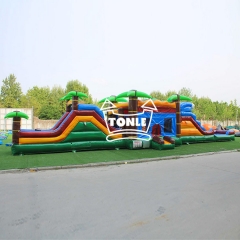Tropical Jungle Inflatable Obstacle course Challenge for sale
