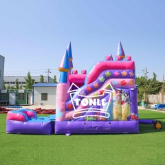 Princess inflatable bounce house castle water slide combo