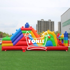 kids building blocks inflatable obstacles for sale