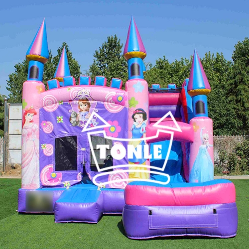 Princess inflatable bounce house castle water slide combo