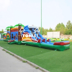 Tropical Jungle Inflatable Obstacle course Challenge for sale
