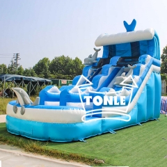 inflatable slide with pool