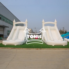 China factory wholesale white Double slide single slide inflatable water slide