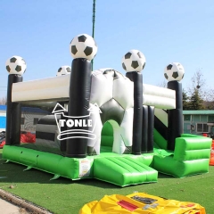 football bounce house soccer bouncy castle with slide