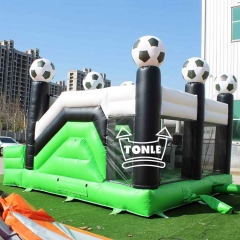 football bounce house soccer bouncy castle with slide