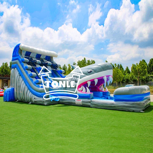 Factory Customized Commercial Ocean Shark Inflatable Water Slide