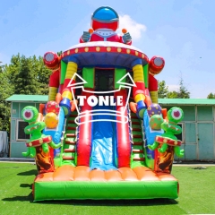 Factory customised spaceship kids theme inflatable slide