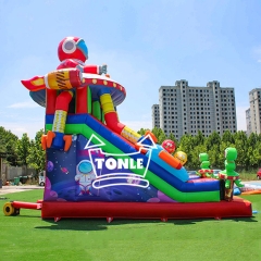 Factory customised spaceship kids theme inflatable slide