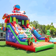 Factory customised spaceship kids theme inflatable slide