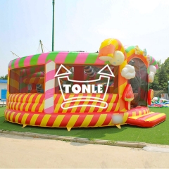 sweet candy insuflável bounce house combo toddler town