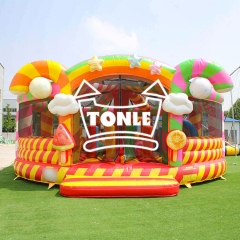 sweet candy insuflável bounce house combo toddler town