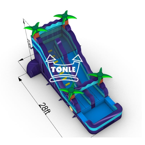 Toboggan gonflable 15ft Blue Tropical Jungle Water Slide à vendre