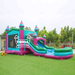 Wet & Dry Inflatable Moonwalk bounce castle slide Combo