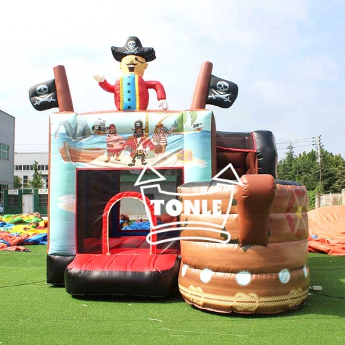 China supplier Pirate Ship Theme Inflatable Jumping Castle Bouncer slide combo