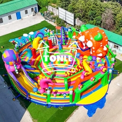 Terrain de jeux gonflable rond et commercial pour enfants, personnalisé par l'usine