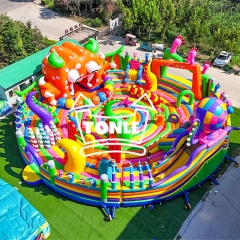 Factory customized round kids commercial large inflatable playground