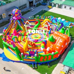 Factory customized round kids commercial large inflatable playground