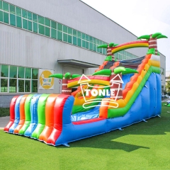 wholesale 16ft Jungle Rainbow Inflatable Water Slide