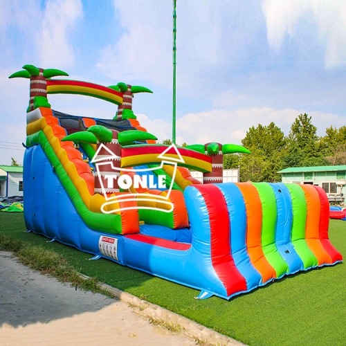 wholesale 16ft Jungle Rainbow Inflatable Water Slide