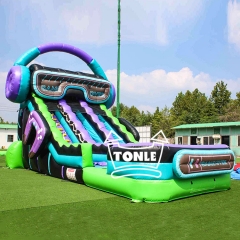 21ft juego sobre Dual Lane tobogán acuático inflable para la venta