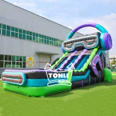 21ft juego sobre Dual Lane tobogán acuático inflable para la venta