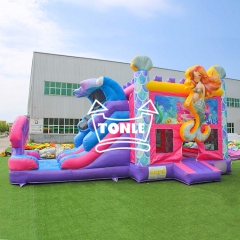 High Quality Commercial Mermaid Inflatable Water Slide Jumping Castle combo