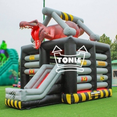 Jurassic Dinosaur T-Rex Inflatable Moonwalk Slide combo