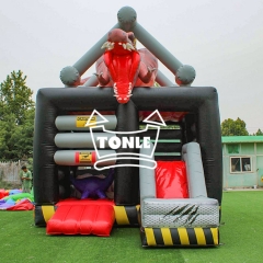 Jurassic Dinosaur T-Rex Inflatable Moonwalk Slide combo