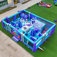 Commercial space-themed kids adult inflatable play park