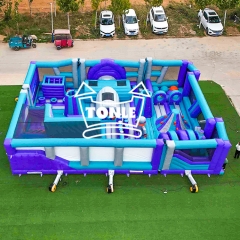 Commercial space-themed kids adult inflatable play park