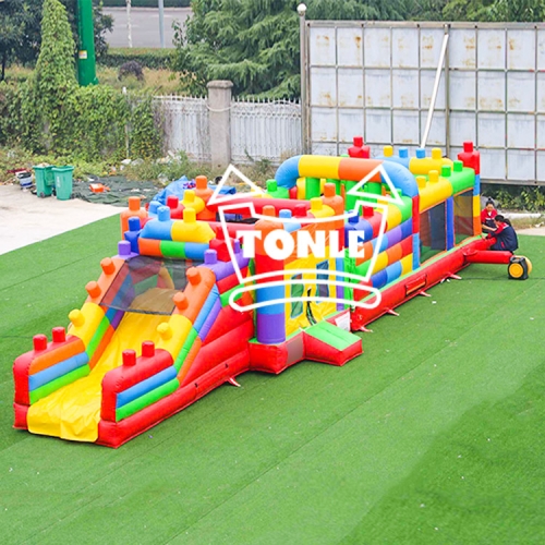 Custom Quality PVC Legos Inflatable Obstacle Course