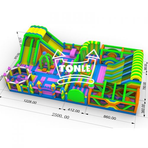 Commercial inflatable 83ft innovative theme game park inflatable adventure playground