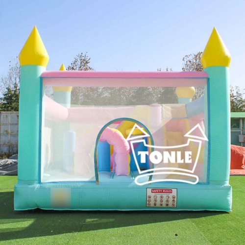 Château gonflable coloré de 13 pieds avec toboggan, maison amusante pour enfants