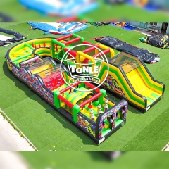 Thrilling and exciting inflatable obstacle course track