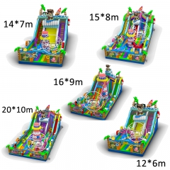Fun playground with slides for kids and adults
