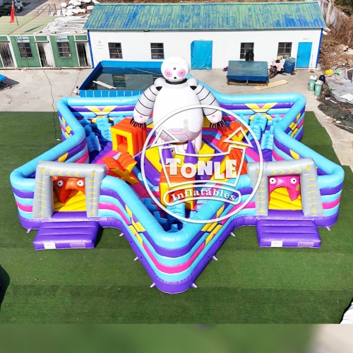 China supplier Robot Battle Arena Inflatable Park Sci-Fi Obstacle Challenge Course
