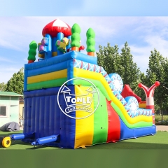 Manufactured by TONLE Circus Clown Inflatable Slide Bounce House