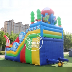 Manufactured by TONLE Circus Clown Inflatable Slide Bounce House