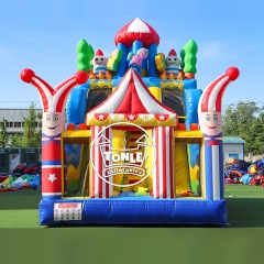 Manufactured by TONLE Circus Clown Inflatable Slide Bounce House